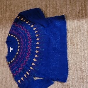 Time and Tru Blue Holiday Yarn Sweater
